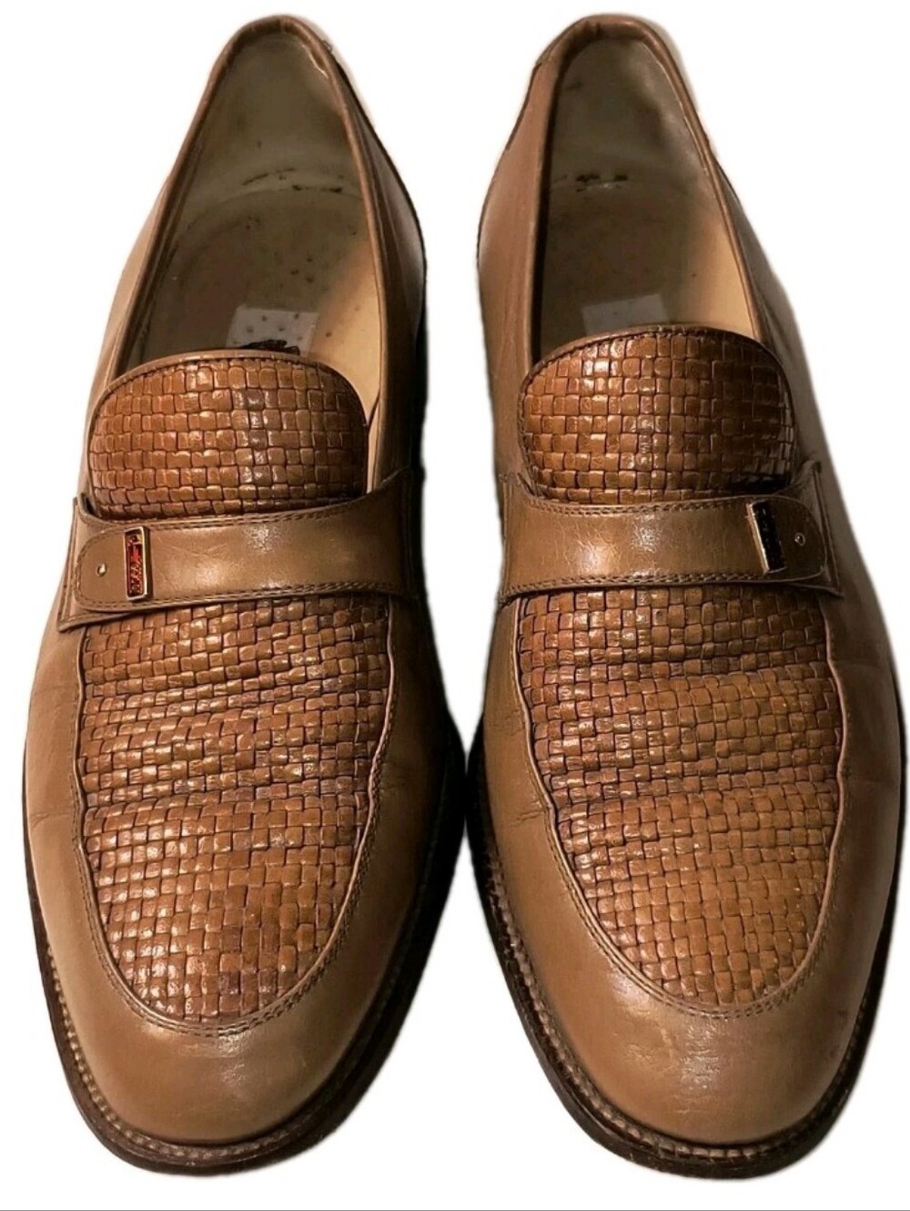 Vintage Gucci Men's Woven Leather Loafers Size 41/US 8 Made In Italy Luxury